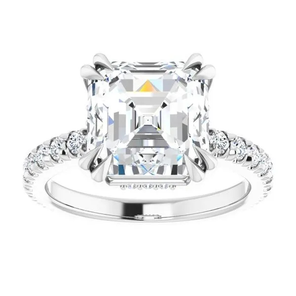 Double Claw-Prong Accented Engagement Ring Image 3 Natale Jewelers Sewell, NJ
