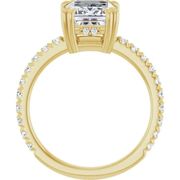 Double Claw-Prong Accented Engagement Ring Image 2 Don's Jewelry & Design Washington, IA