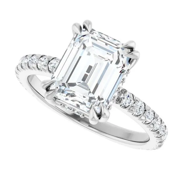Double Claw-Prong Accented Engagement Ring Image 5 J. Thomas Jewelers Rochester Hills, MI