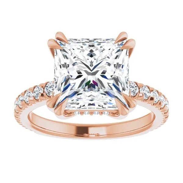 Double Claw-Prong Accented Engagement Ring Image 3 Clater Jewelers Louisville, KY