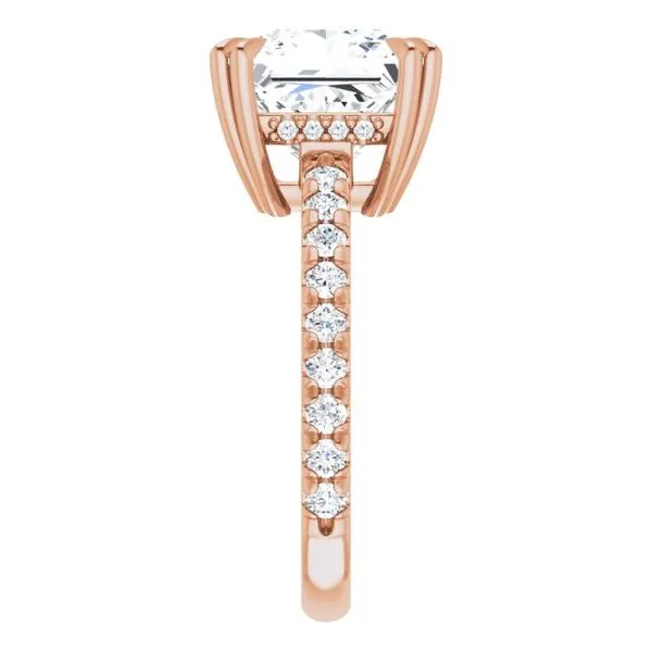 Double Claw-Prong Accented Engagement Ring Image 4 Hudson Valley Goldsmith New Paltz, NY
