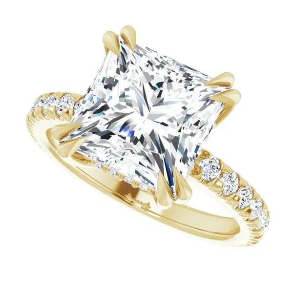 Double Claw-Prong Accented Engagement Ring Image 5 The Jewelry Source El Segundo, CA