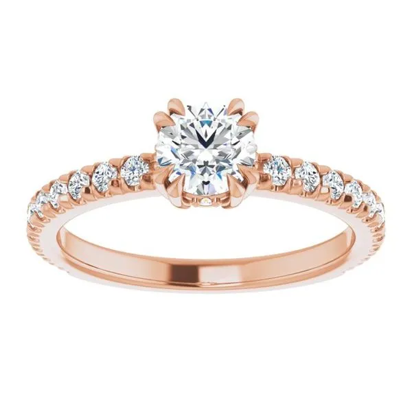 Double Claw-Prong Accented Engagement Ring Image 3 Northwood Jewelers Northwood, OH