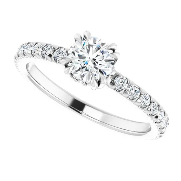 Double Claw-Prong Accented Engagement Ring Image 5 Don's Jewelry & Design Washington, IA