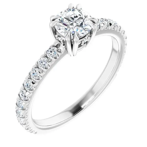 Double Claw-Prong Accented Engagement Ring Clater Jewelers Louisville, KY