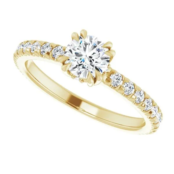 Double Claw-Prong Accented Engagement Ring Image 5 Clater Jewelers Louisville, KY