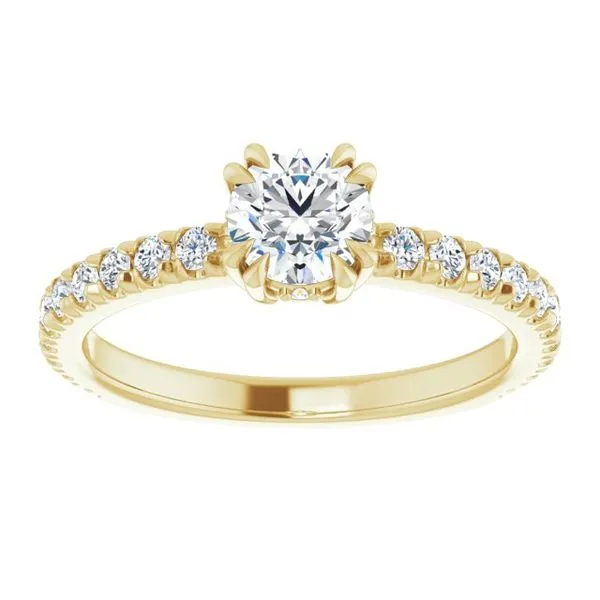 Double Claw-Prong Accented Engagement Ring Image 3 J. Thomas Jewelers Rochester Hills, MI