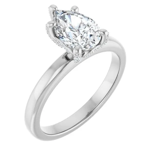 Accented Engagement Ring Hudson Valley Goldsmith New Paltz, NY