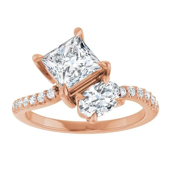 Two-Stone Bypass Engagement Ring Image 3 Raleigh Diamond Fine Jewelry Raleigh, NC