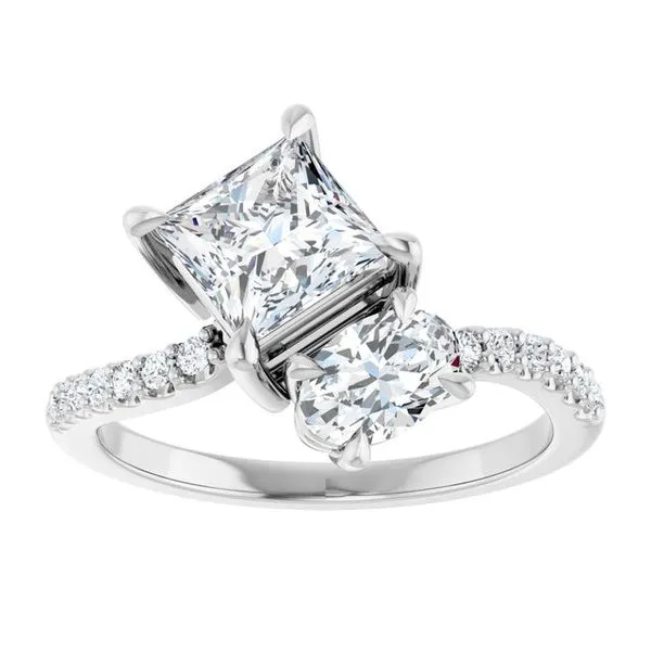 Two-Stone Bypass Engagement Ring Image 3 Raleigh Diamond Fine Jewelry Raleigh, NC