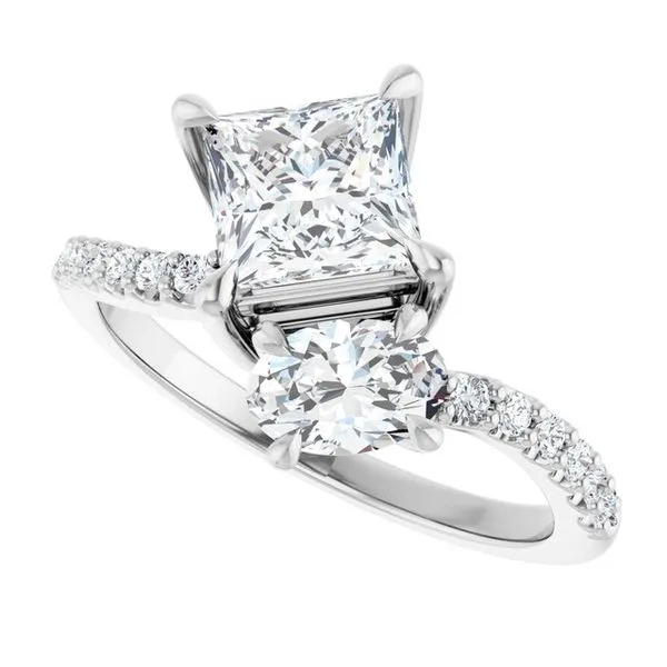 Two-Stone Bypass Engagement Ring Image 5 Raleigh Diamond Fine Jewelry Raleigh, NC