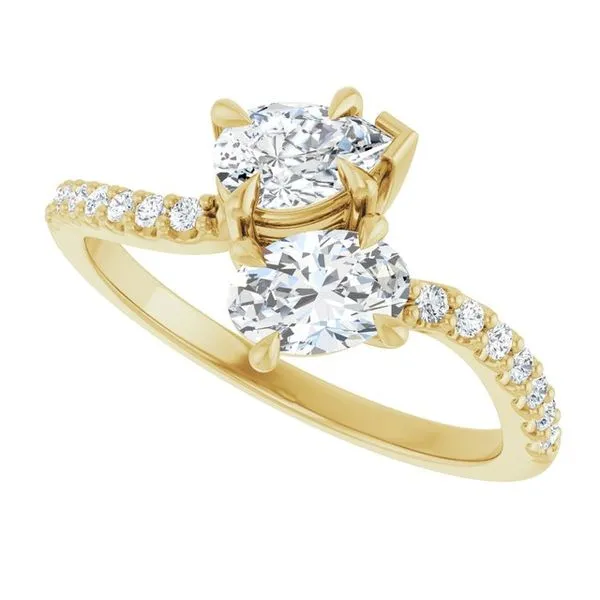 Two-Stone Bypass Engagement Ring Image 5 Raleigh Diamond Fine Jewelry Raleigh, NC