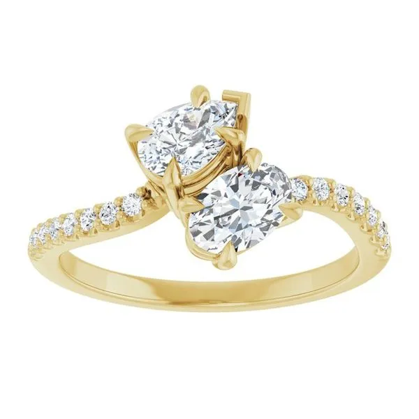 Two-Stone Bypass Engagement Ring Image 3 Raleigh Diamond Fine Jewelry Raleigh, NC