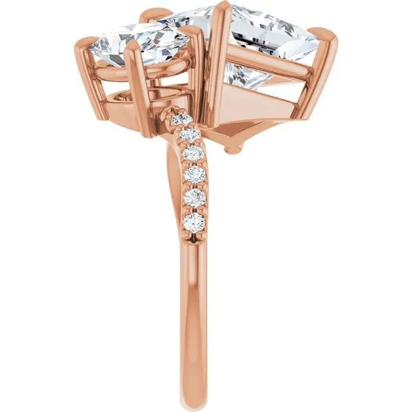 Two-Stone Bypass Engagement Ring Image 4 Raleigh Diamond Fine Jewelry Raleigh, NC