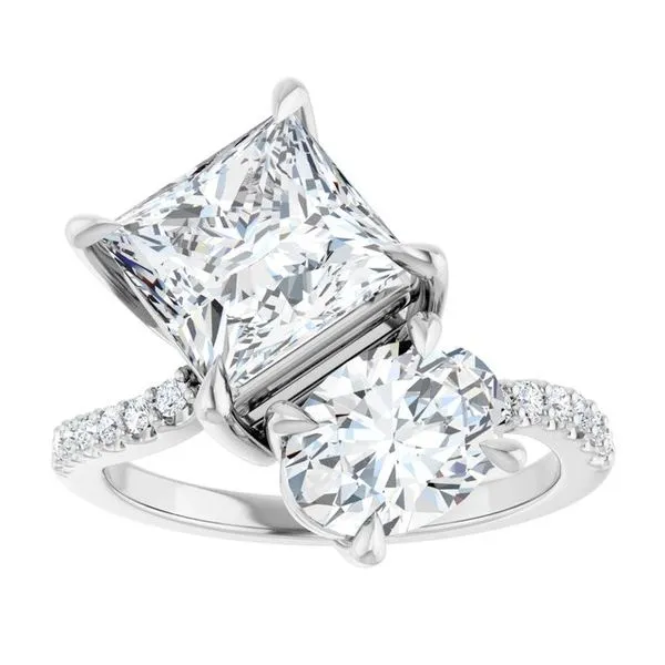 Two-Stone Bypass Engagement Ring Image 3 Raleigh Diamond Fine Jewelry Raleigh, NC