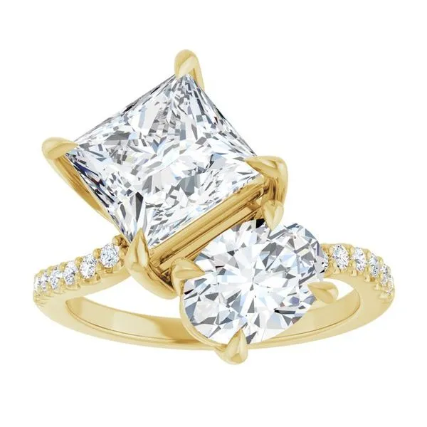 Two-Stone Bypass Engagement Ring Image 3 Raleigh Diamond Fine Jewelry Raleigh, NC