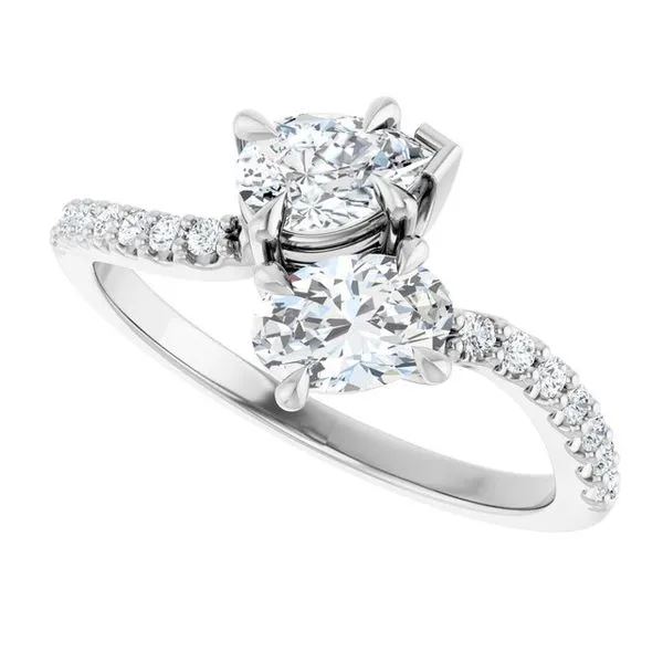 Two-Stone Bypass Engagement Ring Image 5 Raleigh Diamond Fine Jewelry Raleigh, NC