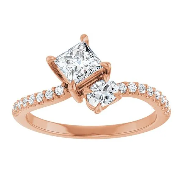 Two-Stone Bypass Engagement Ring Image 3 Raleigh Diamond Fine Jewelry Raleigh, NC