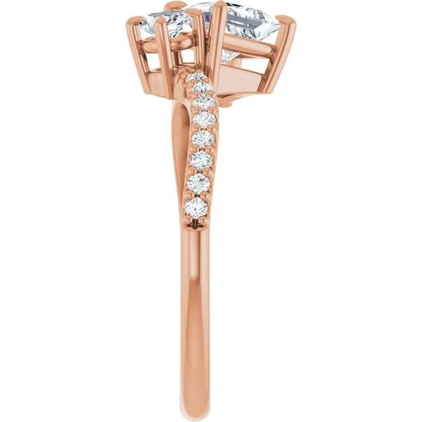 Two-Stone Bypass Engagement Ring Image 4 Raleigh Diamond Fine Jewelry Raleigh, NC