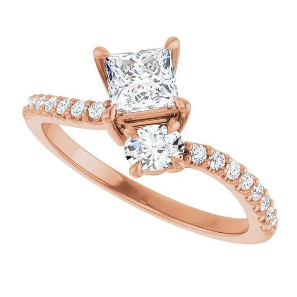 Two-Stone Bypass Engagement Ring Image 5 Raleigh Diamond Fine Jewelry Raleigh, NC