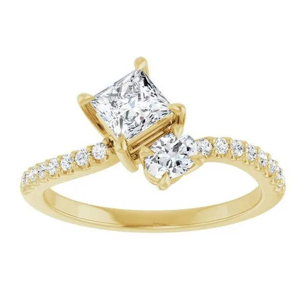 Two-Stone Bypass Engagement Ring Image 3 Raleigh Diamond Fine Jewelry Raleigh, NC