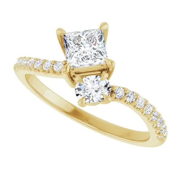 Two-Stone Bypass Engagement Ring Image 5 Raleigh Diamond Fine Jewelry Raleigh, NC