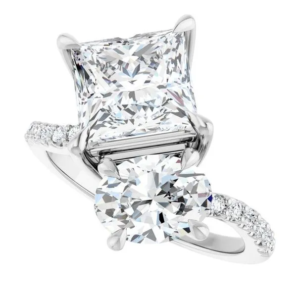 Two-Stone Bypass Engagement Ring Image 5 Raleigh Diamond Fine Jewelry Raleigh, NC