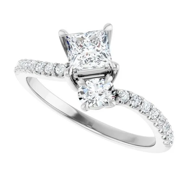 Two-Stone Bypass Engagement Ring Image 5 Raleigh Diamond Fine Jewelry Raleigh, NC