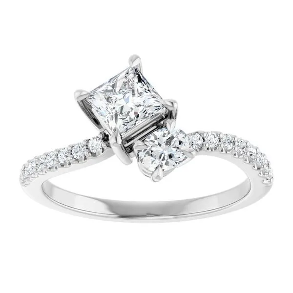 Two-Stone Bypass Engagement Ring Image 3 Raleigh Diamond Fine Jewelry Raleigh, NC