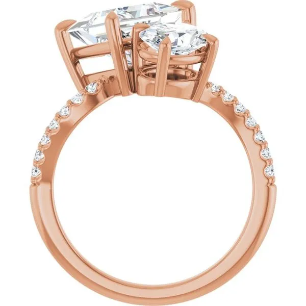 Two-Stone Bypass Engagement Ring Image 2 Raleigh Diamond Fine Jewelry Raleigh, NC