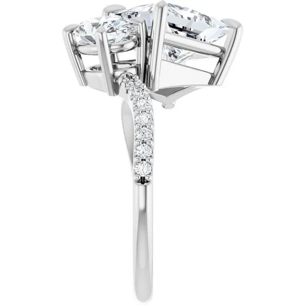 Two-Stone Bypass Engagement Ring Image 4 Raleigh Diamond Fine Jewelry Raleigh, NC