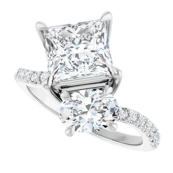 Two-Stone Bypass Engagement Ring Image 5 Raleigh Diamond Fine Jewelry Raleigh, NC