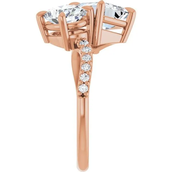 Two-Stone Bypass Engagement Ring Image 4 Berilian Jewelers Folsom, CA