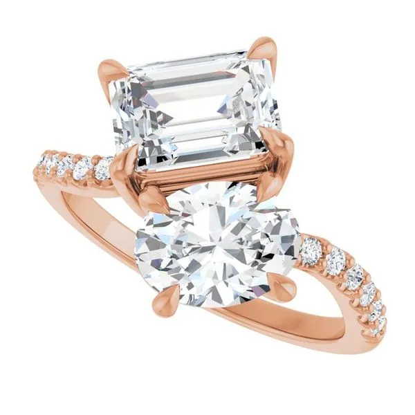 Two-Stone Bypass Engagement Ring Image 5 Berilian Jewelers Folsom, CA