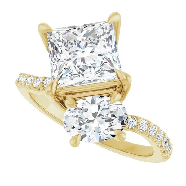 Two-Stone Bypass Engagement Ring Image 5 Raleigh Diamond Fine Jewelry Raleigh, NC