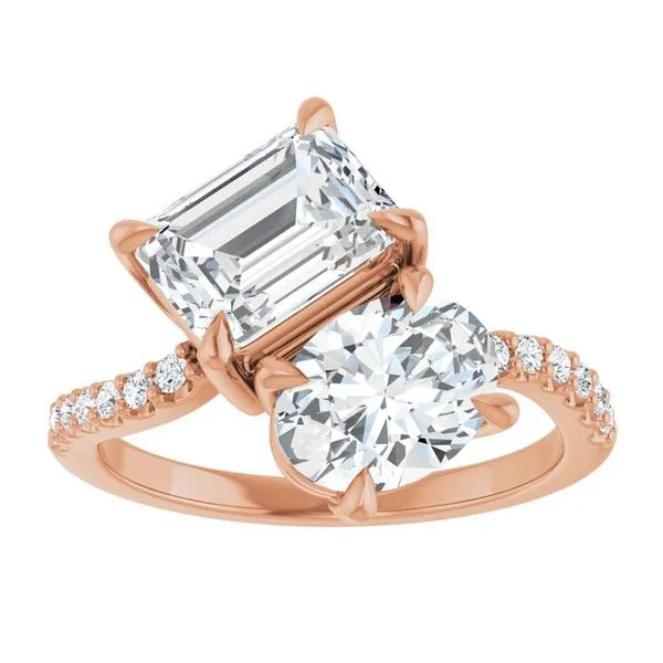 Two-Stone Bypass Engagement Ring Image 3 Raleigh Diamond Fine Jewelry Raleigh, NC