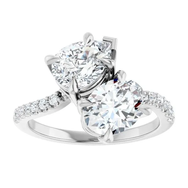 Two-Stone Bypass Engagement Ring Image 3 Raleigh Diamond Fine Jewelry Raleigh, NC