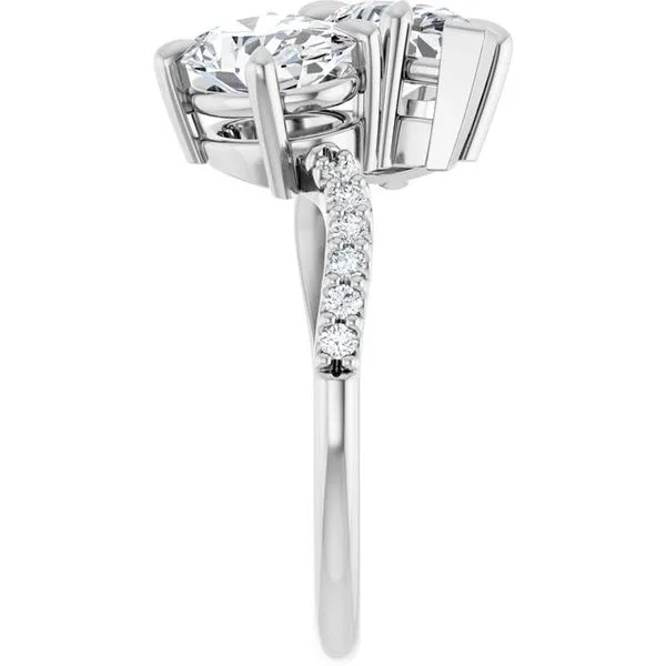 Two-Stone Bypass Engagement Ring Image 4 Raleigh Diamond Fine Jewelry Raleigh, NC