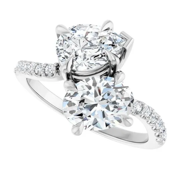 Two-Stone Bypass Engagement Ring Image 5 Raleigh Diamond Fine Jewelry Raleigh, NC