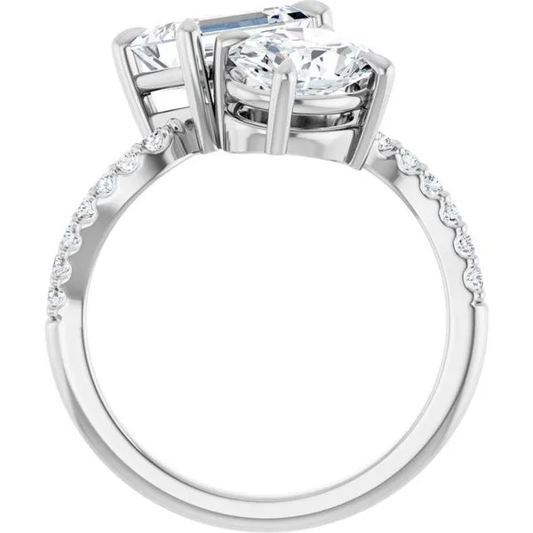 Two-Stone Bypass Engagement Ring Image 2 Raleigh Diamond Fine Jewelry Raleigh, NC