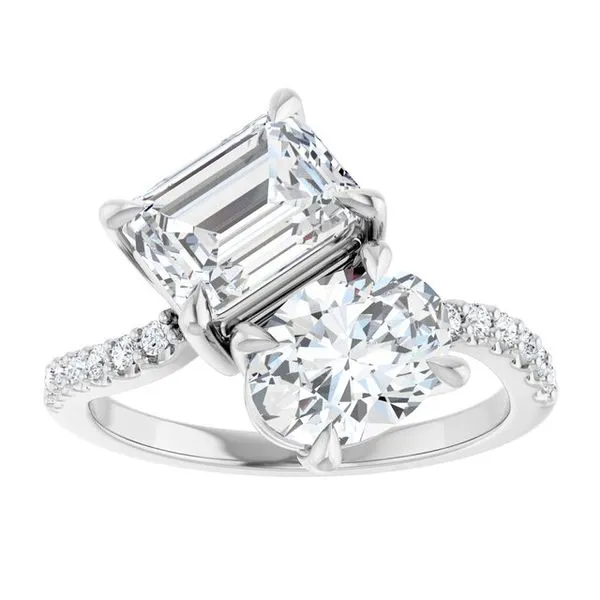 Two-Stone Bypass Engagement Ring Image 3 Raleigh Diamond Fine Jewelry Raleigh, NC
