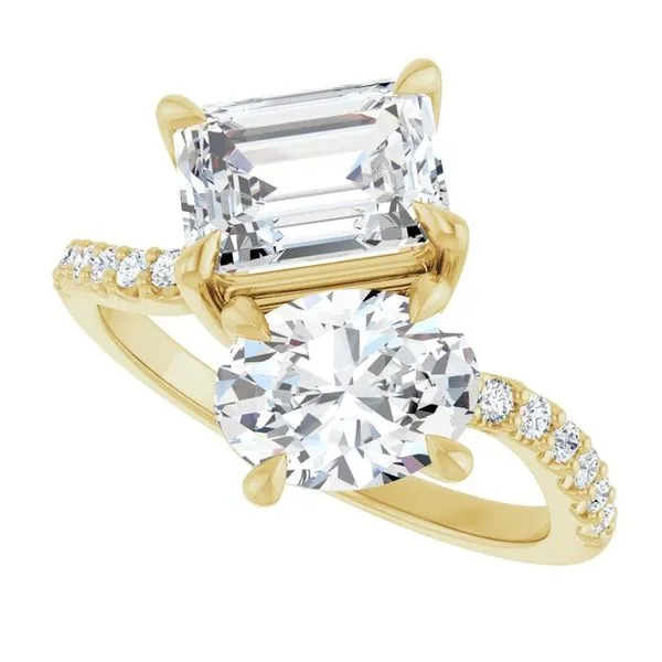 Two-Stone Bypass Engagement Ring Image 5 Raleigh Diamond Fine Jewelry Raleigh, NC