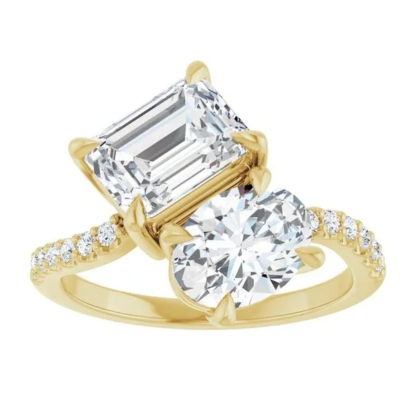 Two-Stone Bypass Engagement Ring Image 3 Raleigh Diamond Fine Jewelry Raleigh, NC