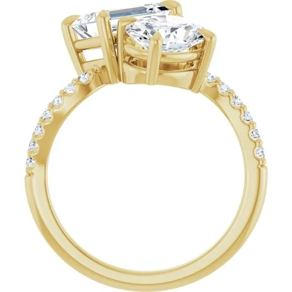 Two-Stone Bypass Engagement Ring Image 2 Raleigh Diamond Fine Jewelry Raleigh, NC