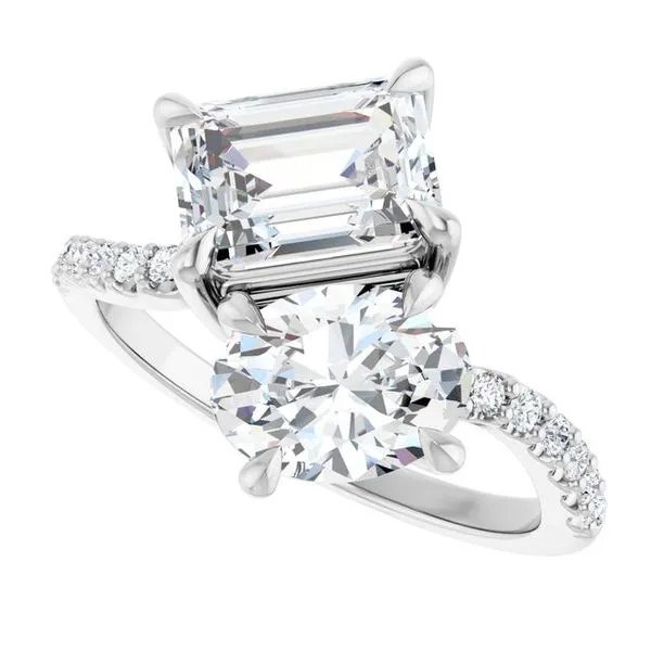 Two-Stone Bypass Engagement Ring Image 5 Raleigh Diamond Fine Jewelry Raleigh, NC