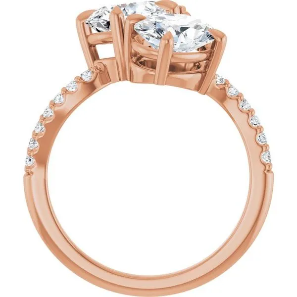Two-Stone Bypass Engagement Ring Image 2 Raleigh Diamond Fine Jewelry Raleigh, NC