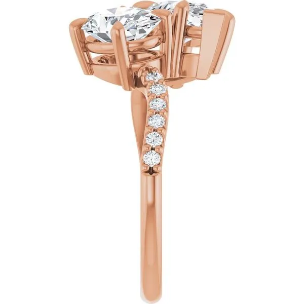 Two-Stone Bypass Engagement Ring Image 4 Raleigh Diamond Fine Jewelry Raleigh, NC