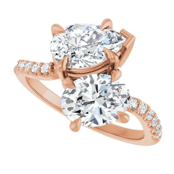 Two-Stone Bypass Engagement Ring Image 5 Raleigh Diamond Fine Jewelry Raleigh, NC