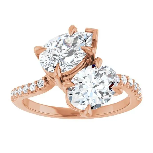 Two-Stone Bypass Engagement Ring Image 3 Raleigh Diamond Fine Jewelry Raleigh, NC
