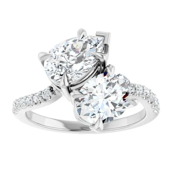 Two-Stone Bypass Engagement Ring Image 3 Raleigh Diamond Fine Jewelry Raleigh, NC